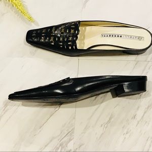 Fratelli Rossetti Heeled Mules Black Pointed Toe Size 9.5